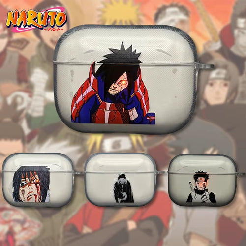 Anime Naruto Uchiha Sasuke Earphone Case for Airpods 4 3 2 1 Pro Pro2 Wirless Bluetooth Headphone Transparent Decorations Covers