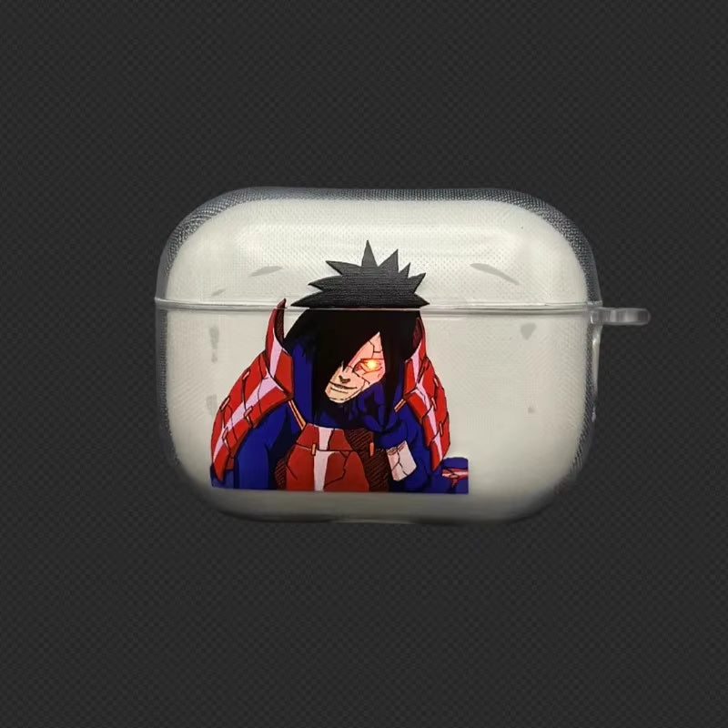Anime Naruto Uchiha Sasuke Earphone Case for Airpods 4 3 2 1 Pro Pro2 Wirless Bluetooth Headphone Transparent Decorations Covers