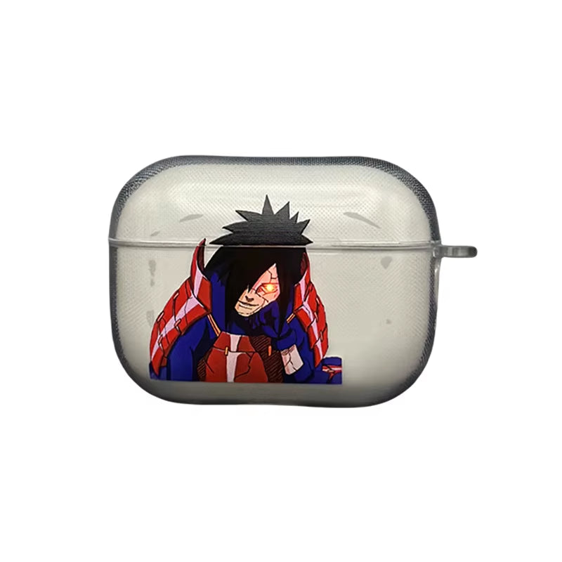 Anime Naruto Uchiha Sasuke Earphone Case for Airpods 4 3 2 1 Pro Pro2 Wirless Bluetooth Headphone Transparent Decorations Covers